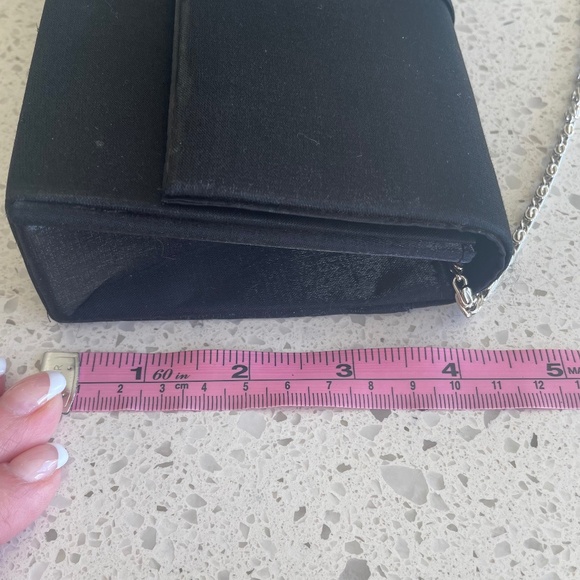 Black satin rhinestone clutch | 8โ x 4โ - Picture 14 of 16